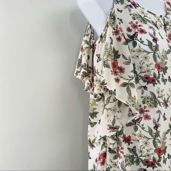 MAX STUDIO Cold Shoulder Floral Blouse - Picture 3 of 9